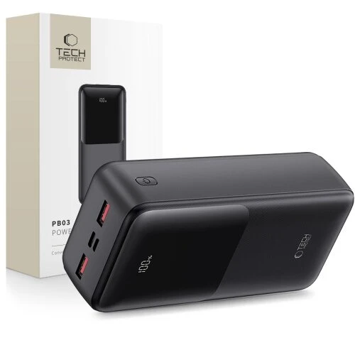 Tech-Protect PB03 Powerbanka 30000 mAh 22,5W - čierna