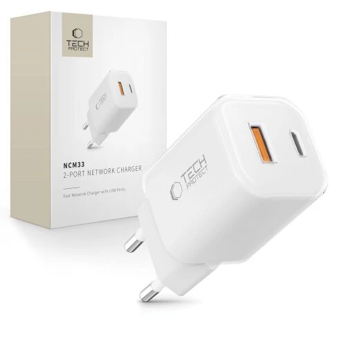 Nabíjačka Tech-Protect NCM33 2-port PD33W/QC3.0 - biela