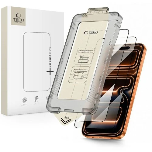 Ochranné sklo Tech-Protect Quick Set+ iPhone 18 Pro Max/17 Pro Max, 2 ks - čierne