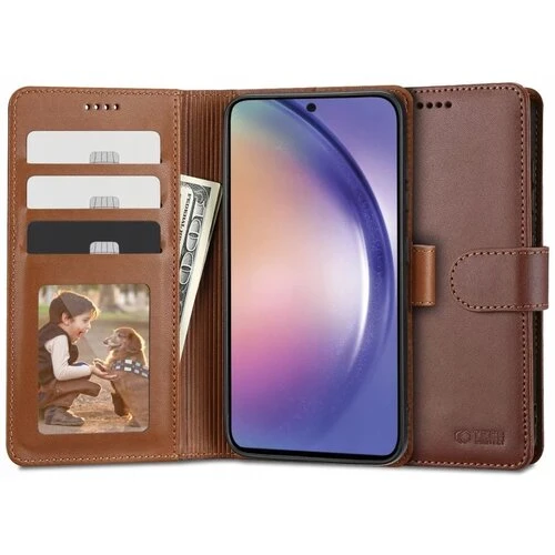 Puzdro Tech-Protect Wallet Book Samsung Galaxy A54 5G - hnedé