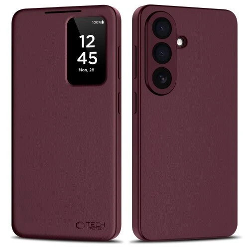 Puzdro Tech-Protect Smart Book Galaxy S26 - mulberry