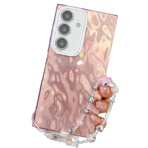 Puzdro Plate TPU Samsung Galaxy A55 5G, s pútkom na zápästie - ružové