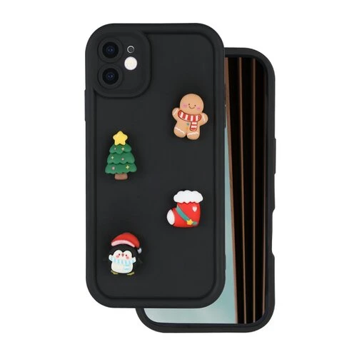 Puzdro Ultra Trendy 3D iPhone 11, vianočné - čierne
