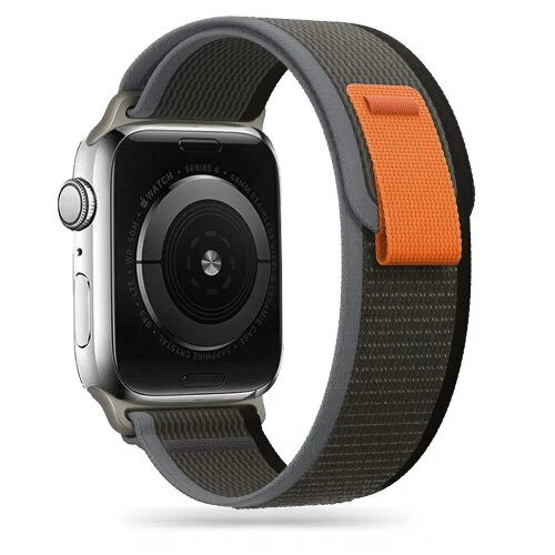 Remienok Tech-Protect Nylon Apple Watch 4/5/6/7/8/SE/Ultra (42/44/45/49 mm) - čierno-oranžový