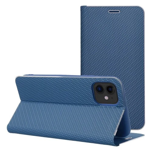 Puzdro Luna Book Carbon iPhone 17 - modré