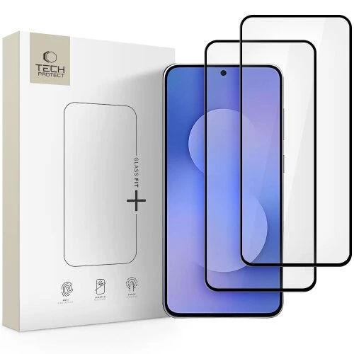 Ochranné sklo Tech-Protect Glass Fit+ Galaxy S25 FE, 2 ks - čierne