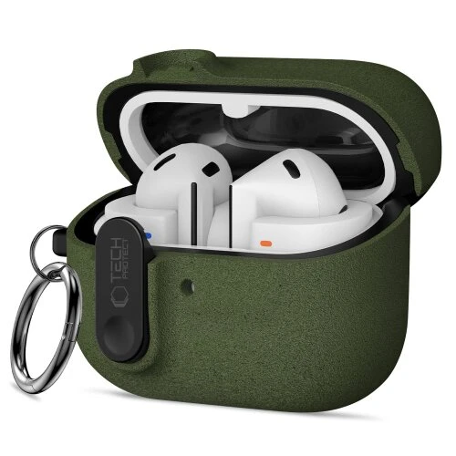 Puzdro Tech-Protect Slim Hook Samsung Galaxy Buds 3/3 FE/3 Pro - olivovo-zelený