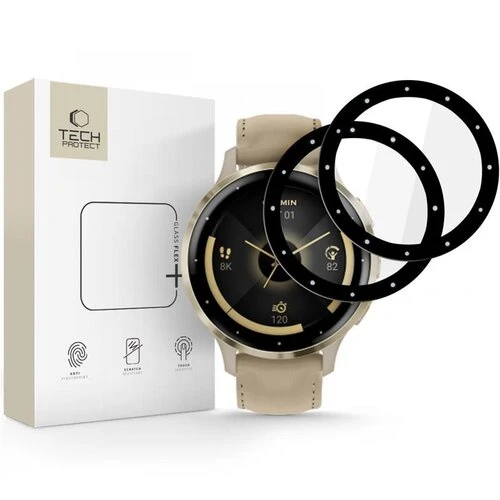 Ochranné sklo Tech-Protect Glass Flex+ Garmin Venu 3S, 2 ks - čierne