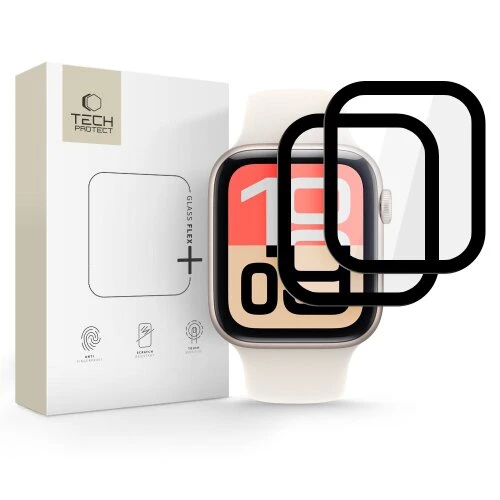 Ochranné sklo Tech-Protect Glass Flex+ Apple Watch 4/5/6/SE 1/2/3 (40 mm), 2 ks - čierne