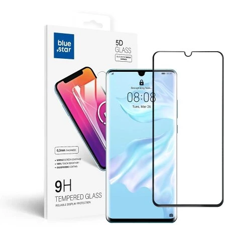 Ochranné sklo Blue Star 5D Huawei P30 Pro, celotvárové - čierne