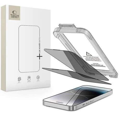 Ochranné sklo Privacy Tech-Protect Quick Set Spy+ iPhone 14 Pro, 2 ks