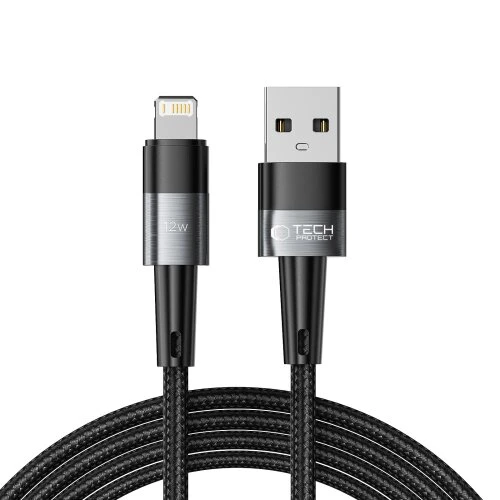 Kábel Tech-Protect Ultraboost Lightning, 12W/2.4A, 2 m - sivý