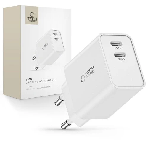 Nabíjačka Tech-Protect C35W 2-port PD 35W - biela