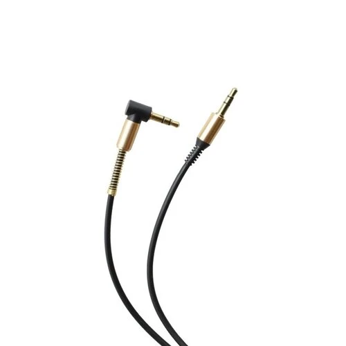 Lomený kábel AUX 2x3.5mm jack 1m Čierny (bulk)