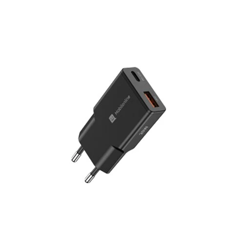 EKO NABÍJAČKA TENKÁ 20W 2-portová GaN (1x USB-C 20W PD + 1x USB-A 18W QC3.0) Čierna