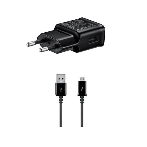 Nabíjačka Samsung EP-TA200EWE 15W + MicroUSB nabíjací kábel 1.5m Čierna (Bulk)