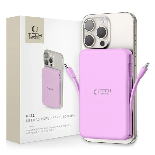 Tech-Protect PB31 LifeMag Magsafe Powerbanka 10000 mAh - lavender