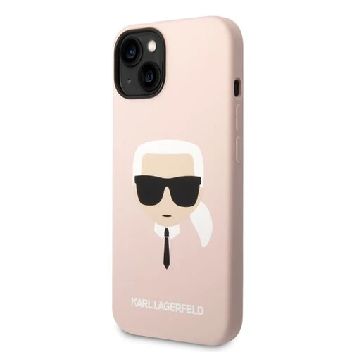 Puzdro Karl Lagerfeld Liquid Silicone Karl Head iPhone 14 - ružové