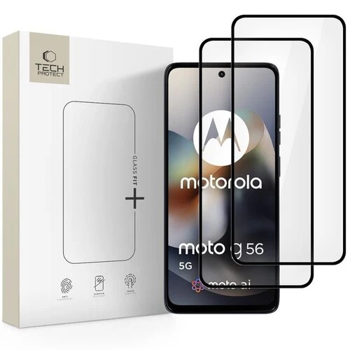 Ochranné sklo Tech-Protect Glass Fit+ Motorola Moto G56 5G, 2 ks - čierne