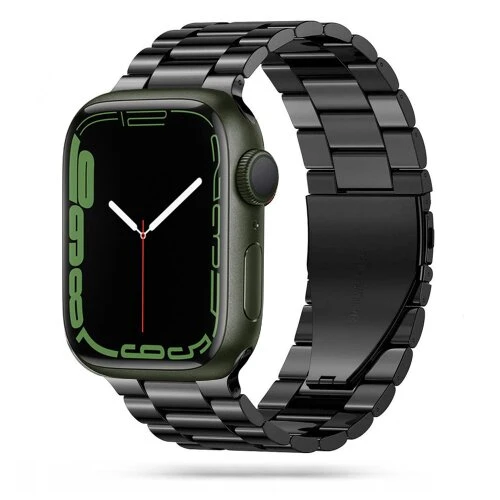Remienok Tech-Protect Stainless Apple Watch 8/9/10/11/SE/Ultra (44/45/46/49 mm) - čierny