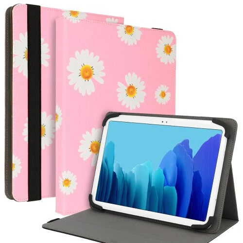 Puzdro na Tablet Wonder univerzálne 10", vzor kvietky - ružové