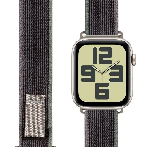 OBAL:ME Textilní Řemínek pro Apple Watch 42-49mm M-L Grey/Green