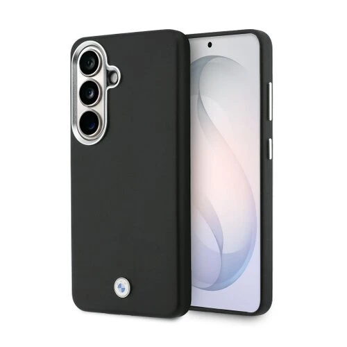 BMW Signature PU Leather Metal Logo Magnetic Zadní kryt pro Samsung Galaxy S26+ Black