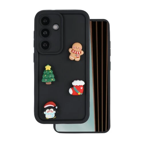 Puzdro Ultra Trendy 3D Samsung Galaxy S25 FE, vianočné - čierne