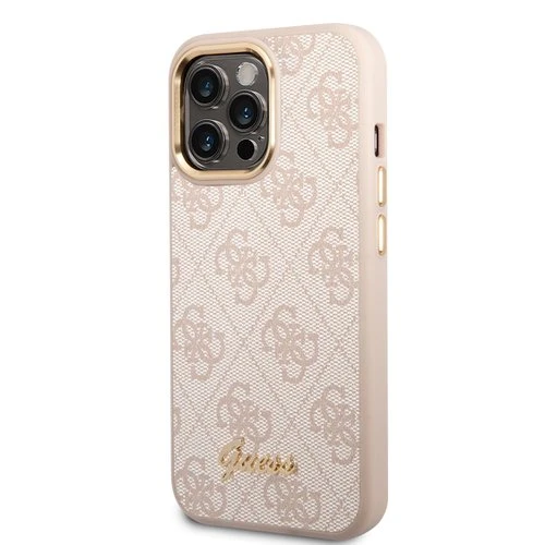 Puzdro Guess PC/TPU 4G Metal Camera Outline iPhone 14 Pro Max - ružové