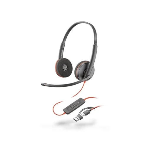 HP Poly Blackwire 3220 MS Teams náhlavná súprava, USB-C/A adaptér, stereo