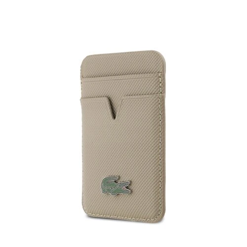 Lacoste PU Iconic Petit Pique MagSafe Peněženka Taupe