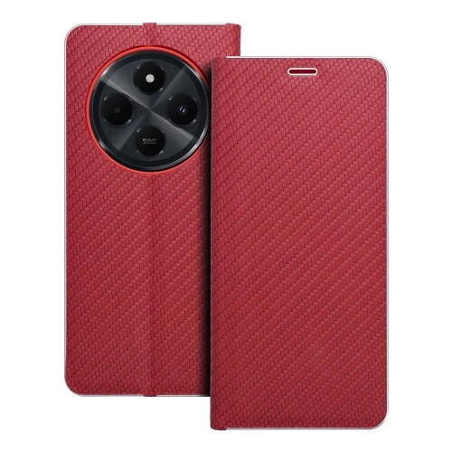 Puzdro Luna Book Carbon Xiaomi Redmi 14C - červené