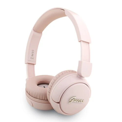 Guess Script Metal Logo Bezdrátová Sluchátka Pink
