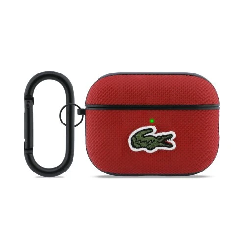 Lacoste Petit Pique Croc Logo Patch Pouzdro pro AirPods Pro 3 Red