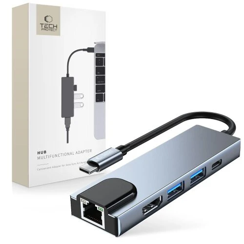 Hub adaptér Tech-Protect V3 5v1 - sivý