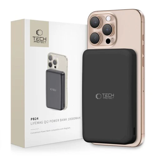 Tech-Protect PB24 LifeMag Qi2 Magsafe Powerbanka 10000 mAh - čierna