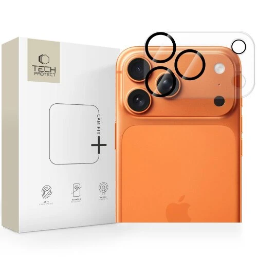 Ochranné sklo na fotoaparát Tech-Protect Cam Fit+ iPhone 18 Pro Max/17 Pro Max - transparentná