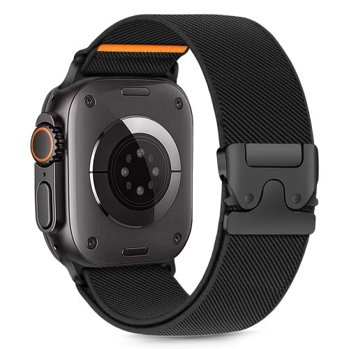 Remienok Tech-Protect Nylon Clasp Apple Watch 8/9/10/11/SE/Ultra (44/45/46/49 mm) - čierny