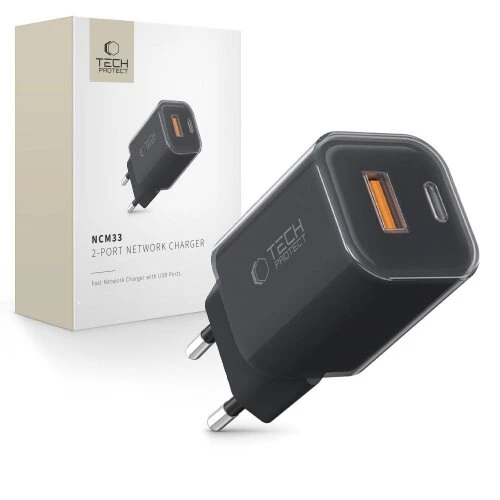 Nabíjačka Tech-Protect NCM33 2-port PD 33W/QC3.0 - čierna