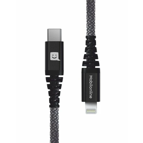 EKO KÁBEL Kevlar USB-C/Lightning 0,3 M 60W Antracit