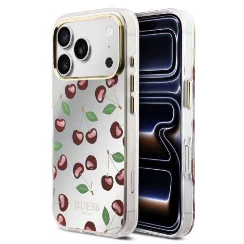 Guess PC/TPU Mirror Glitter Cherry MagSafe Zadní Kryt pro iPhone 17 Pro
