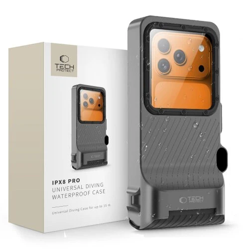 Puzdro Tech-Protect IPX8 Pro univerzálne vodotesné na potapápie - sivé/čierne