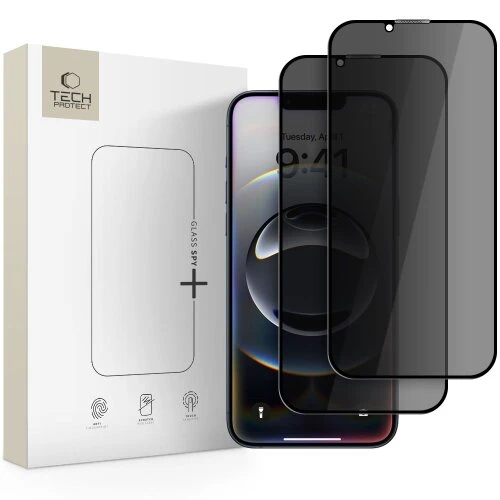 Ochranné sklo Privacy Tech-Protect Glass Spy+ iPhone 13/13 Pro/14/16E/17E, 2 ks