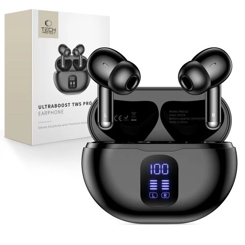 Slúchadlá Tech-Protect Ultraboost TWS Earphone Pro G2 - čierne