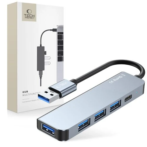 Hub adaptér Tech-Protect V0 5v1 - sivý