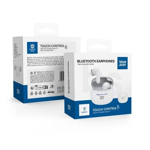 Sluchadlá Bluetooth Blue Star TWS BK44 - Biele