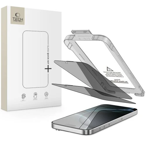 Ochranné sklo Privacy Tech-Protect Quick Set Spy+ iPhone 16 Pro, 2 ks