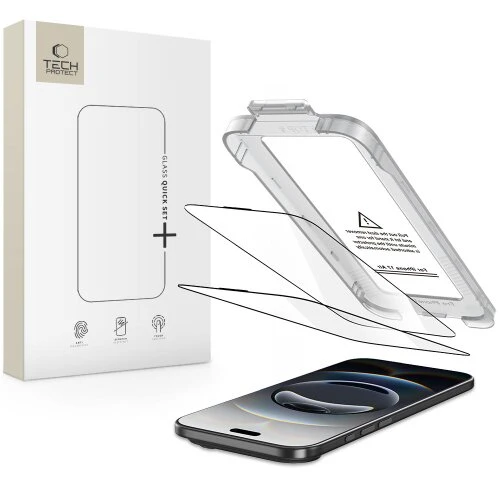 Ochranné sklo Tech-Protect Quick Set+ iPhone Air, 2 ks - čierne