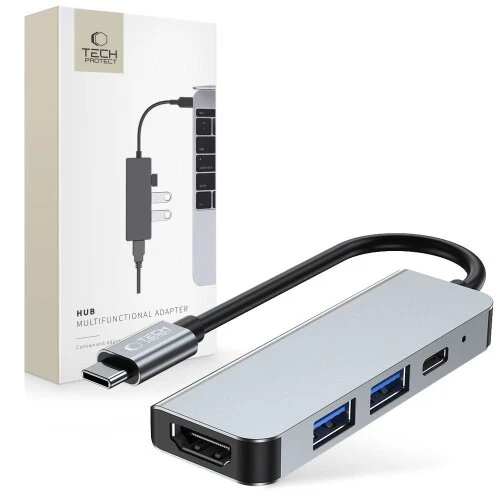 Hub adaptér Tech-Protect V2 4v1 - sivý
