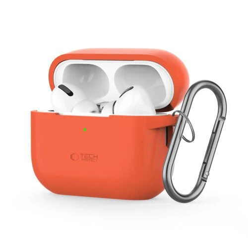 Puzdro Tech-Protect Silicone Hook Apple AirPods Pro 1/2 - neónovo-oranžový